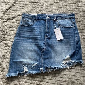 Risen Asymmetrical Denim Skirt
